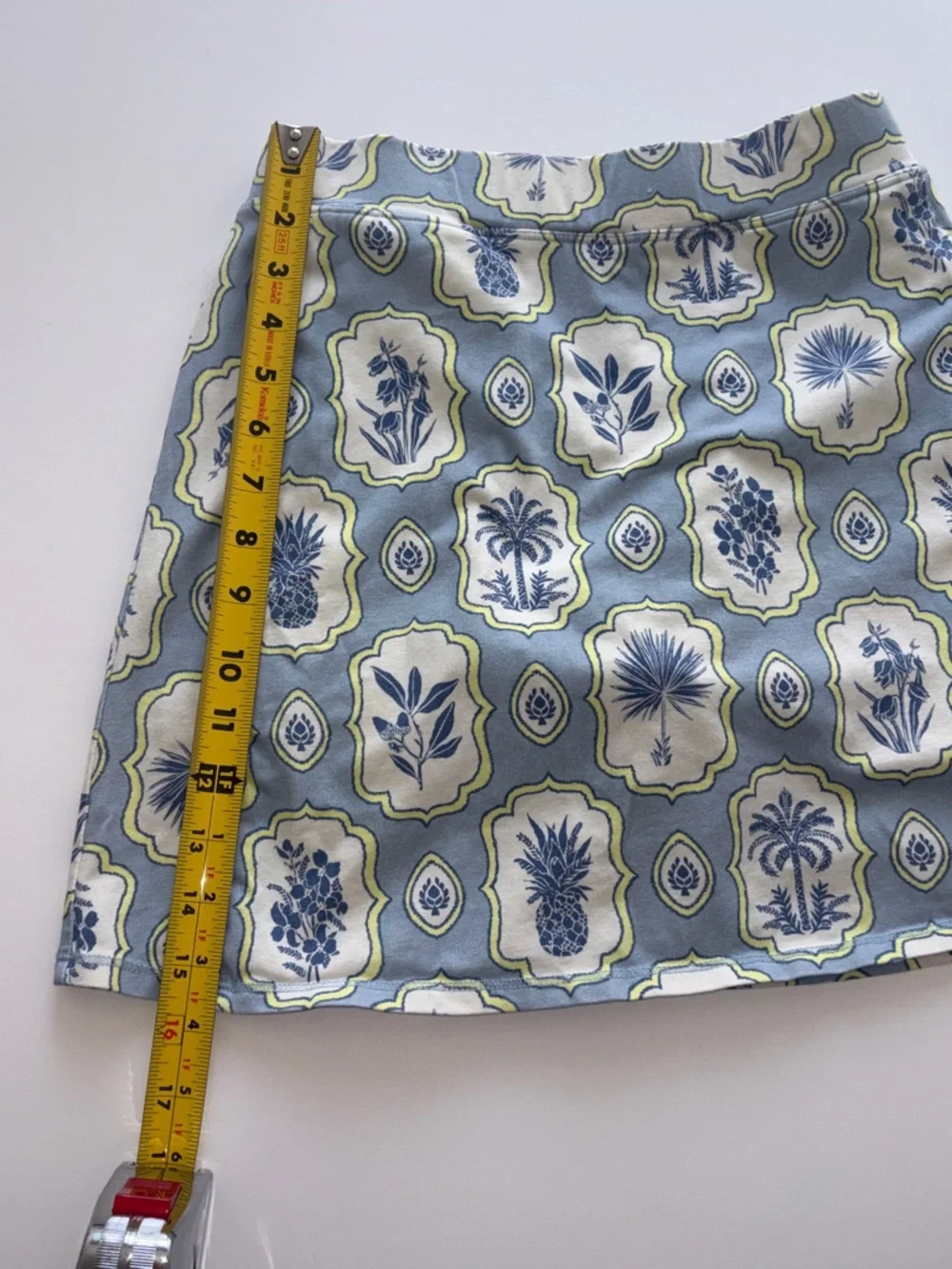 Spartina 449 Skirt Skort Built-In Shorts Spandex Blend Athletic Blue Palm XS